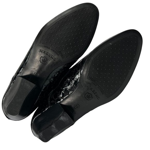 Vintage Maremo Patent Leather Croc Embossed Lace Up Ankle Boots in Black Size 36 - Picture 10 of 12